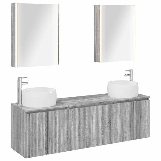 Bathroom Cabinet Set 5 pcs Grey Sonoma Engineered Wood Bathroom Cabinet Set 5 pcs Grey Sonoma Engineered Wood
