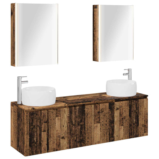 Bathroom Cabinet Set 5 pcs Old Wood Engineered Wood Bathroom Cabinet Set 5 pcs Old Wood Engineered Wood