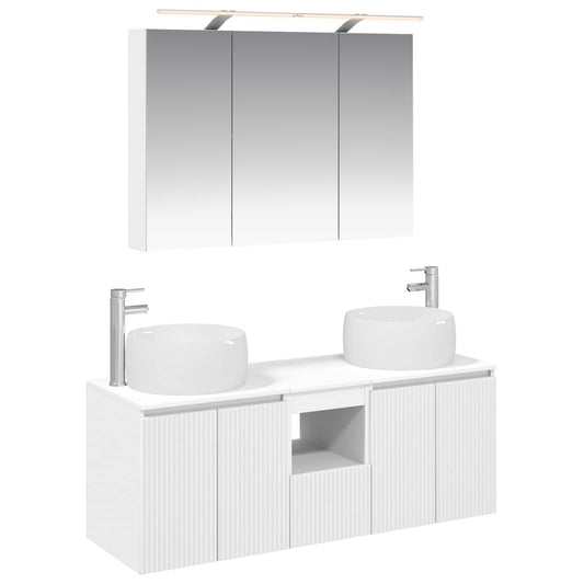 Bathroom Cabinet Set 4 pcs White Engineered Wood Bathroom Cabinet Set 4 pcs White Engineered Wood