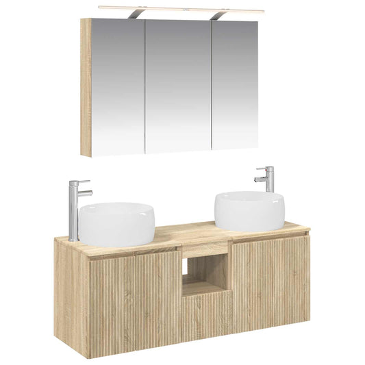 Bathroom Cabinet Set 4 pcs Sonoma Oak Engineered Wood Bathroom Cabinet Set 4 pcs Sonoma Oak Engineered Wood
