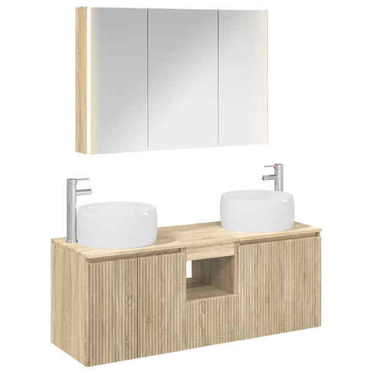 Bathroom Cabinet Set 4 pcs Sonoma Oak Engineered Wood Bathroom Cabinet Set 4 pcs Sonoma Oak Engineered Wood