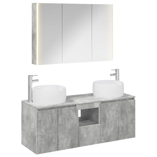 Bathroom Cabinet Set 4 pcs Concrete Grey Engineered Wood Bathroom Cabinet Set 4 pcs Concrete Grey Engineered Wood
