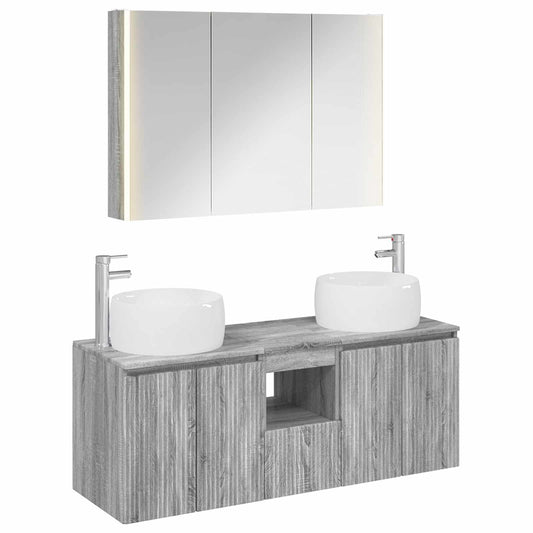 Bathroom Cabinet Set 4 pcs Grey Sonoma Engineered Wood Bathroom Cabinet Set 4 pcs Grey Sonoma Engineered Wood