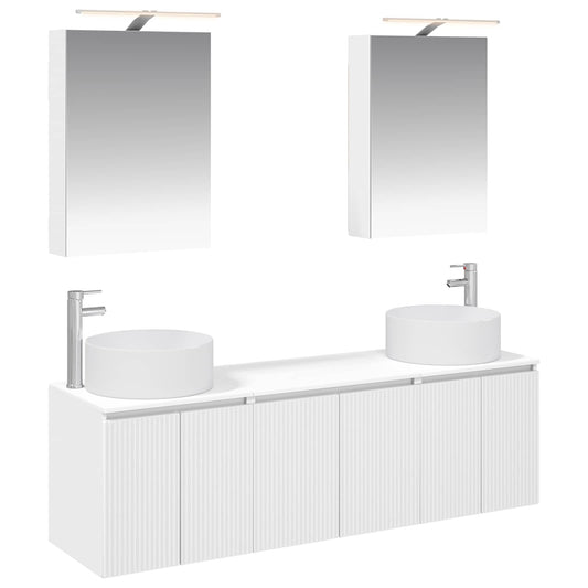 Bathroom Cabinet Set 5 pcs White Engineered Wood Bathroom Cabinet Set 5 pcs White Engineered Wood