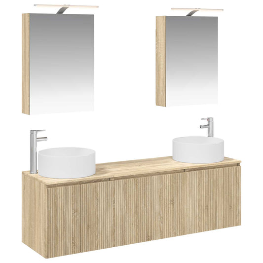Bathroom Cabinet Set 5 pcs Sonoma Oak Engineered Wood Bathroom Cabinet Set 5 pcs Sonoma Oak Engineered Wood