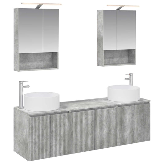 Bathroom Cabinet Set 5 pcs Concrete Grey Engineered Wood Bathroom Cabinet Set 5 pcs Concrete Grey Engineered Wood
