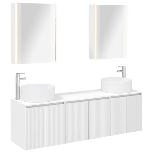 Bathroom Cabinet Set 5 pcs White Engineered Wood Bathroom Cabinet Set 5 pcs White Engineered Wood