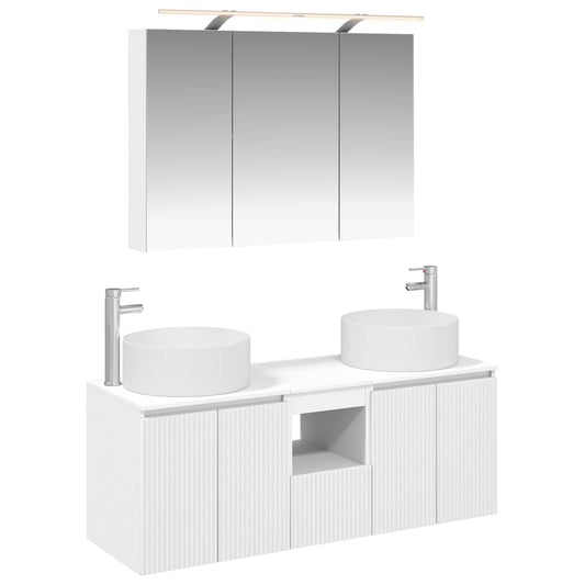 Bathroom Cabinet Set 4 pcs White Engineered Wood Bathroom Cabinet Set 4 pcs White Engineered Wood