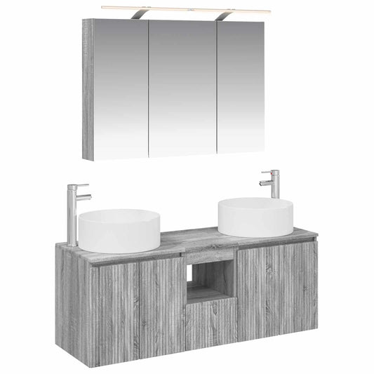 Bathroom Cabinet Set 4 pcs Grey Sonoma Engineered Wood Bathroom Cabinet Set 4 pcs Grey Sonoma Engineered Wood