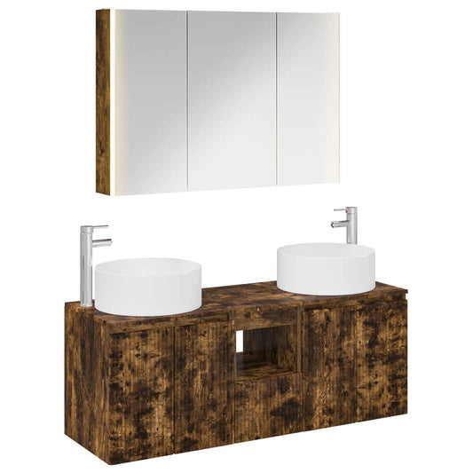 Bathroom Cabinet Set 4 pcs Smoked Oak 103.5 x 15.5 x 70 cm Bathroom Cabinet Set 4 pcs Smoked Oak 103.5 x 15.5 x 70 cm