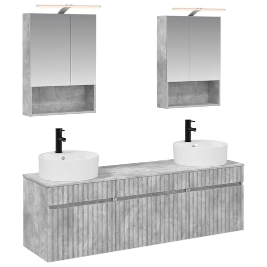 Bathroom Cabinet Set 5 pcs Concrete Grey 50 x 14.5 x 70 cm Bathroom Cabinet Set 5 pcs Concrete Grey 50 x 14.5 x 70 cm