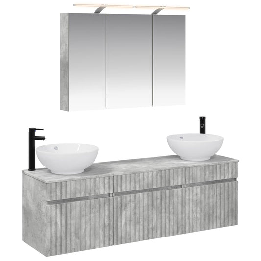 Bathroom Cabinet Set 4 pcs Concrete Grey Engineered Wood Bathroom Cabinet Set 4 pcs Concrete Grey Engineered Wood
