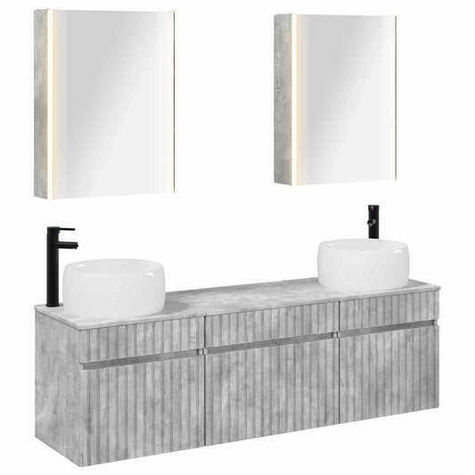 Bathroom Cabinet Set 5 pcs Concrete Grey 53 x 15.5 x 70 cm Bathroom Cabinet Set 5 pcs Concrete Grey 53 x 15.5 x 70 cm