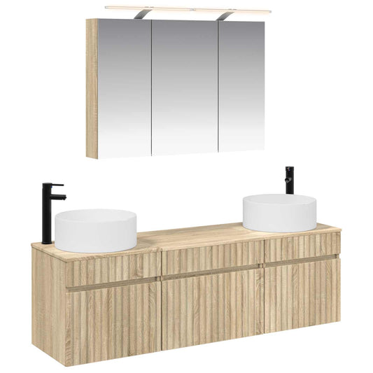 Bathroom Cabinet Set 4 pcs Sonoma Oak Engineered Wood Bathroom Cabinet Set 4 pcs Sonoma Oak Engineered Wood
