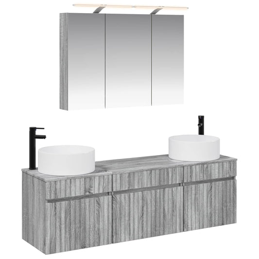 Bathroom Cabinet Set 4 pcs Grey Sonoma Engineered Wood Bathroom Cabinet Set 4 pcs Grey Sonoma Engineered Wood