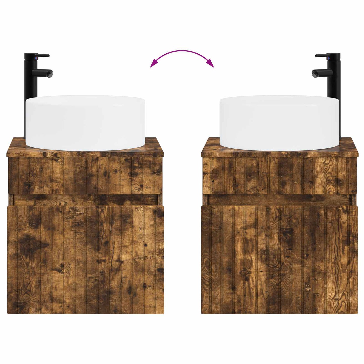 Bathroom Cabinet Set 4 pcs Smoked Oak 103.5 x 15.5 x 70 cm