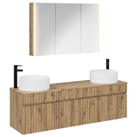 Bathroom Cabinet Set 4 pcs Artisan Oak Engineered Wood Bathroom Cabinet Set 4 pcs Artisan Oak Engineered Wood