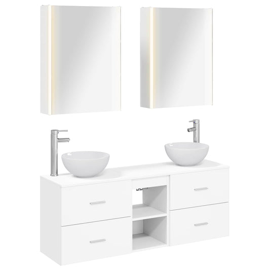 Bathroom Cabinet Set 5 pcs White 53 x 15.5 x 70 cm Bathroom Cabinet Set 5 pcs White 53 x 15.5 x 70 cm