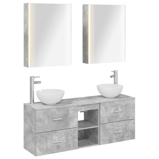 Bathroom Cabinet Set 5 pcs Concrete Grey 53 x 15.5 x 70 cm Bathroom Cabinet Set 5 pcs Concrete Grey 53 x 15.5 x 70 cm