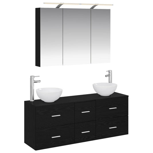 Bathroom Furniture Set 4 pcs Black Oak Bathroom Furniture Set 4 pcs Black Oak