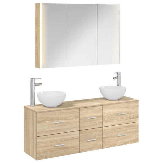 Bathroom Furniture Set 4 pcs Sonoma Oak Bathroom Furniture Set 4 pcs Sonoma Oak