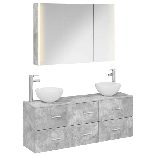Bathroom Furniture Set 4 pcs Concrete Grey Bathroom Furniture Set 4 pcs Concrete Grey