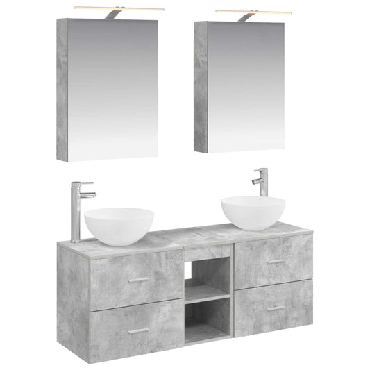 Bathroom Furniture Set 5 pcs Concrete Grey Bathroom Furniture Set 5 pcs Concrete Grey