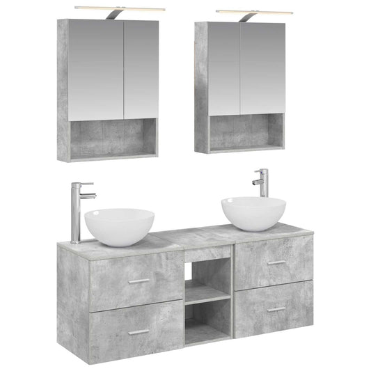 Bathroom Furniture Set 5 pcs Concrete Grey Bathroom Furniture Set 5 pcs Concrete Grey