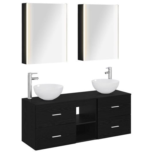 Bathroom Furniture Set 5 pcs Black Oak Bathroom Furniture Set 5 pcs Black Oak