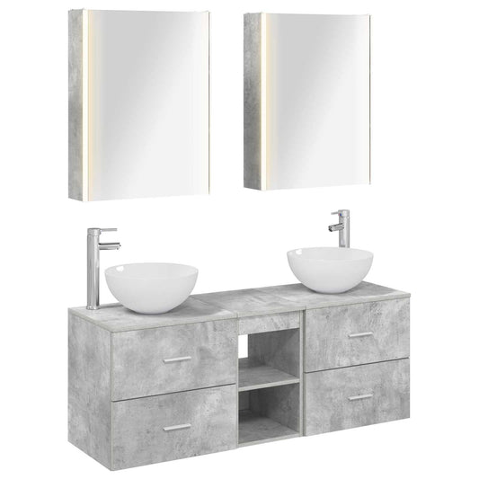 Bathroom Furniture Set 5 pcs Concrete Grey Bathroom Furniture Set 5 pcs Concrete Grey