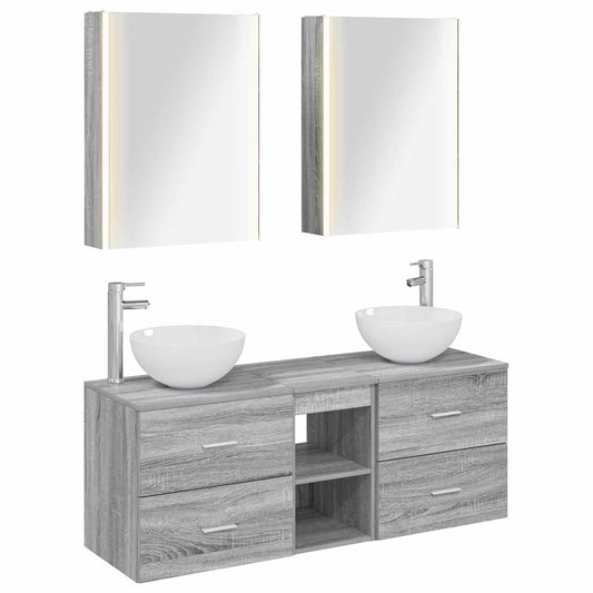 Bathroom Furniture Set 5 pcs Grey Sonoma Bathroom Furniture Set 5 pcs Grey Sonoma
