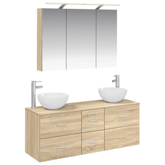 Bathroom Furniture Set 4 pcs Sonoma Oak Bathroom Furniture Set 4 pcs Sonoma Oak