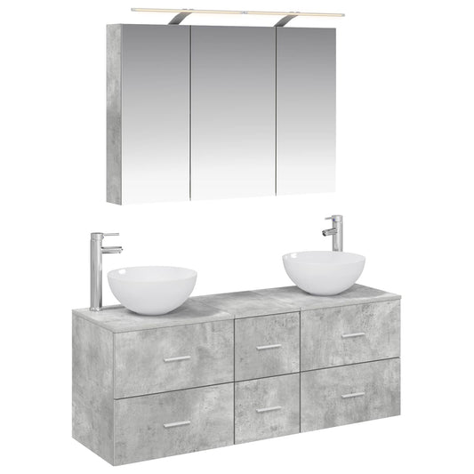 Bathroom Furniture Set 4 pcs Concrete Grey Bathroom Furniture Set 4 pcs Concrete Grey