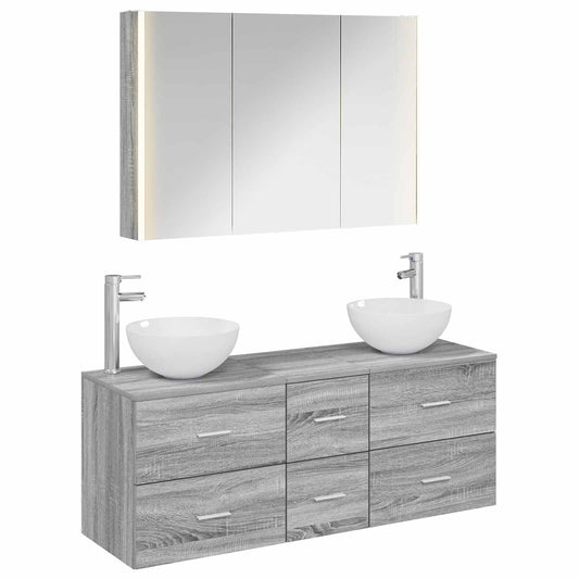 Bathroom Furniture Set 4 pcs Grey Sonoma Bathroom Furniture Set 4 pcs Grey Sonoma