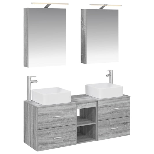 Bathroom Furniture Set 5 pcs Grey Sonoma Bathroom Furniture Set 5 pcs Grey Sonoma