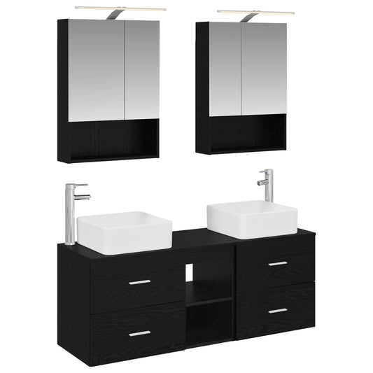Bathroom Furniture Set 5 pcs Black Oak Bathroom Furniture Set 5 pcs Black Oak