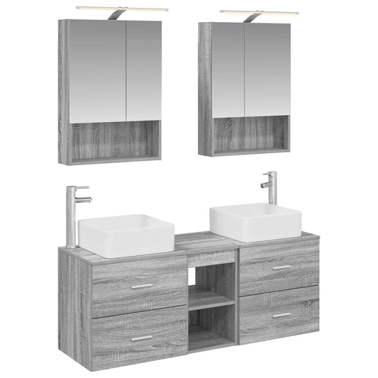 Bathroom Furniture Set 5 pcs Grey Sonoma Bathroom Furniture Set 5 pcs Grey Sonoma