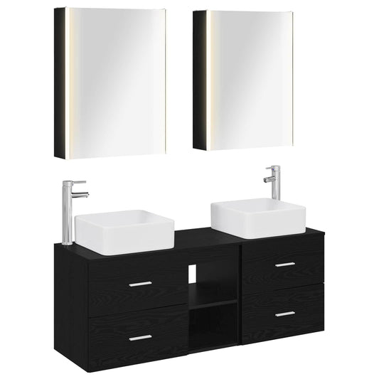 Bathroom Furniture Set 5 pcs Black Oak Bathroom Furniture Set 5 pcs Black Oak