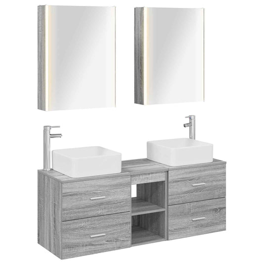 Bathroom Furniture Set 5 pcs Grey Sonoma Bathroom Furniture Set 5 pcs Grey Sonoma