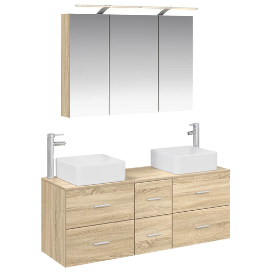 Bathroom Furniture Set 4 pcs Sonoma Oak Bathroom Furniture Set 4 pcs Sonoma Oak