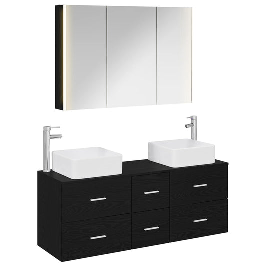 Bathroom Furniture Set 4 pcs Black Oak Bathroom Furniture Set 4 pcs Black Oak