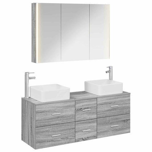 Bathroom Furniture Set 4 pcs Grey Sonoma Bathroom Furniture Set 4 pcs Grey Sonoma