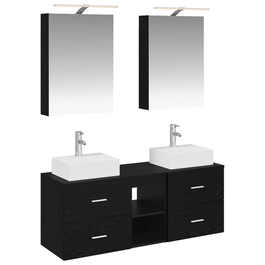 Bathroom Furniture Set 5 pcs Black Oak Bathroom Furniture Set 5 pcs Black Oak