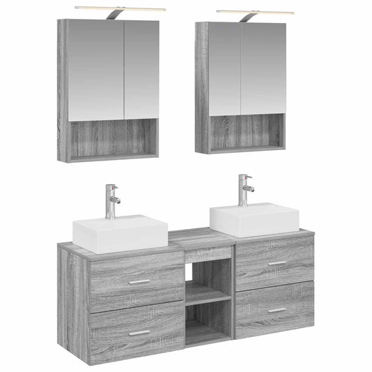Bathroom Furniture Set 5 pcs Grey Sonoma Bathroom Furniture Set 5 pcs Grey Sonoma