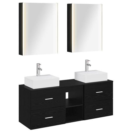 Bathroom Furniture Set 5 pcs Black Oak Bathroom Furniture Set 5 pcs Black Oak
