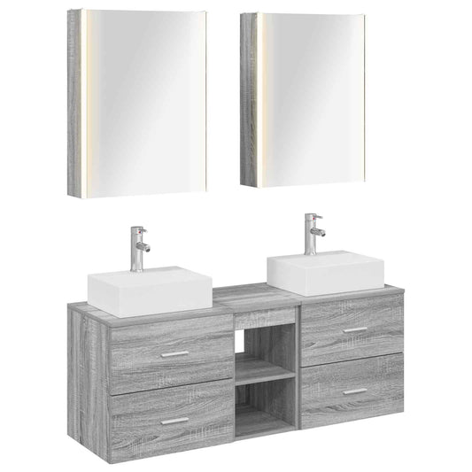 Bathroom Furniture Set 5 pcs Grey Sonoma Bathroom Furniture Set 5 pcs Grey Sonoma