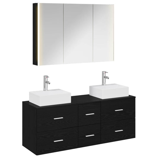 Bathroom Furniture Set 4 pcs Black Oak Bathroom Furniture Set 4 pcs Black Oak