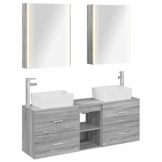 Bathroom Furniture Set 5 pcs Grey Sonoma Bathroom Furniture Set 5 pcs Grey Sonoma