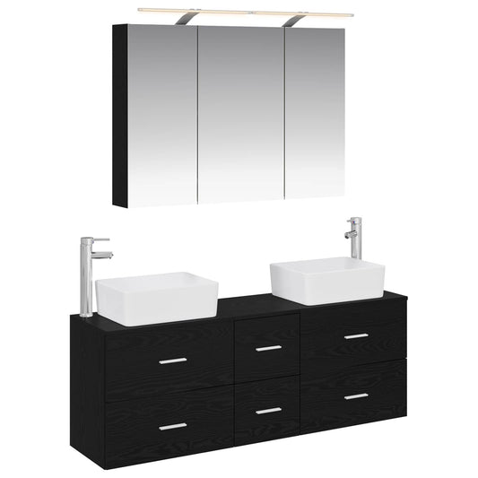 Bathroom Furniture Set 4 pcs Black Oak Bathroom Furniture Set 4 pcs Black Oak