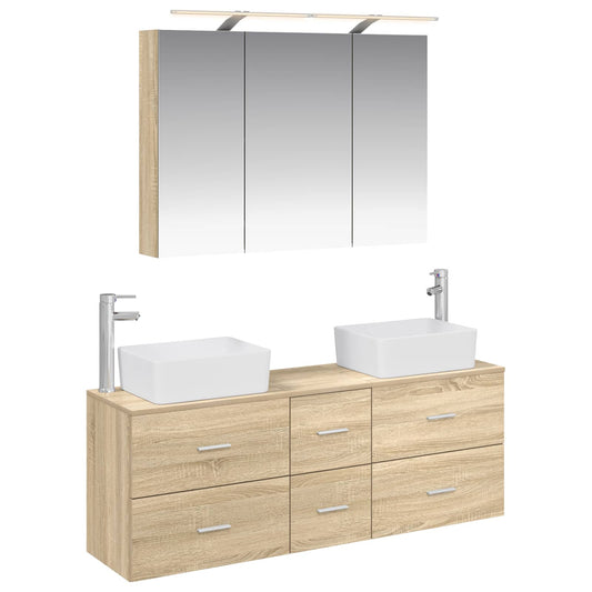 Bathroom Furniture Set 4 pcs Sonoma Oak Bathroom Furniture Set 4 pcs Sonoma Oak